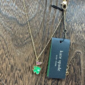 Kate Spade Gold and Green golf necklace NWT